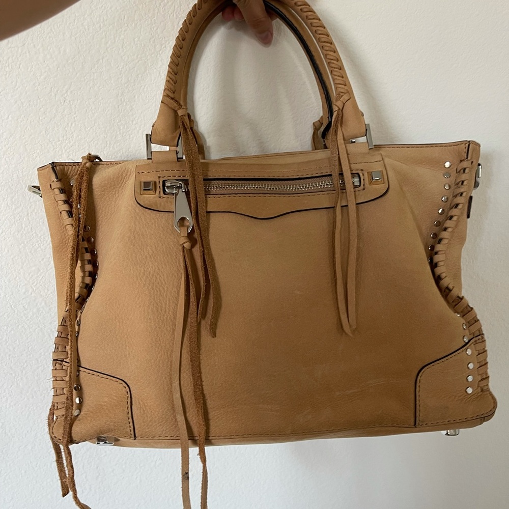 Rebecca Minkoff Regan Suede Leather Satchel with Silver Studs